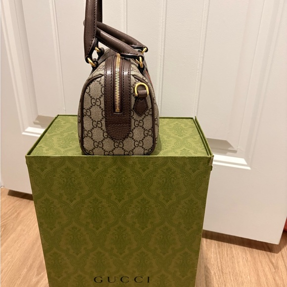 Gucci Beige and Brown Mini Bag with Red and Green Stripe - Picture 14 of 15